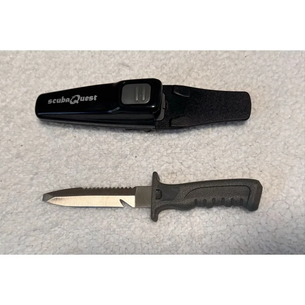 Scuba Quest Blunt Tip Diving Knife With Sheath